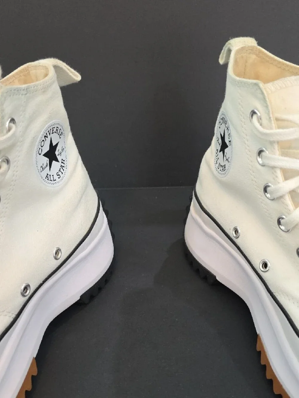 Converse Run Star Hike Canvas High Top Platform Sneakers - Cream & Gum Size 10